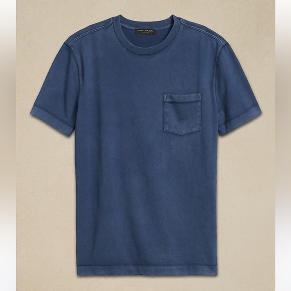 Banana Republic Blue AUTHENTIC SUPIMA® CREW-NECK T-SHIRT